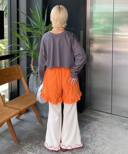 HELLO.SANFRANCISCO（ハローサンフランシスコ）の「【HELLO.SANFRANCISCO/ハローサンフランシスコ】レースフリルショートパンツ（その他パンツ・レディース・ホワイト/パープル/ブラック/オレンジ・ONE SIZE）」の5枚目の写真