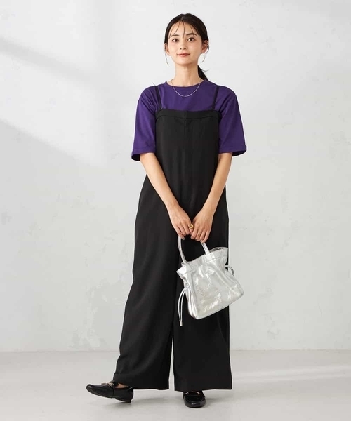 a.v.v（アーヴェヴェ）の「【接触冷感/UVカット/コットン100％】ロールアップハーフスリーブTシャツ（Tシャツ/カットソー・レディース・ボルドー/パープル/グレー系その他/クリーム・36/38/40）」の16枚目の写真