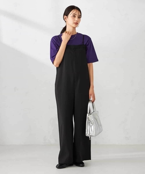 a.v.v（アーヴェヴェ）の「【接触冷感/UVカット/コットン100％】ロールアップハーフスリーブTシャツ（Tシャツ/カットソー・レディース・ボルドー/パープル/グレー系その他/クリーム・36/38/40）」の18枚目の写真