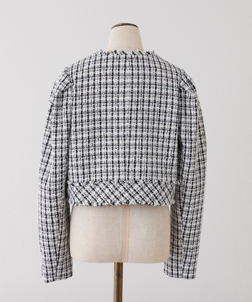 セール】WEB限定/ツイードジャケット（ノーカラージャケット）｜one