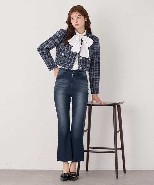 セール】WEB限定/ツイードジャケット（ノーカラージャケット）｜one