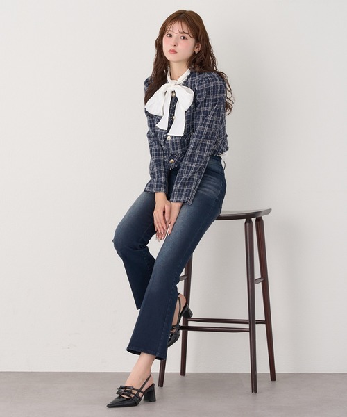 セール】WEB限定/ツイードジャケット（ノーカラージャケット）｜one