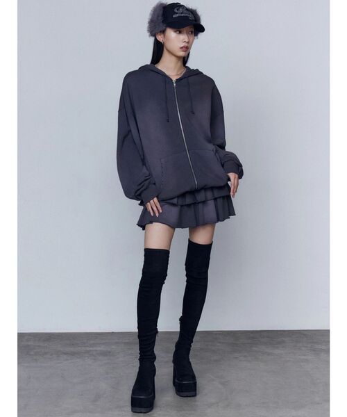 EMODA（エモダ）の「スウェットティアードミニスカート（スカート・レディース・グレー/ブラック/ライトグレー・FREE）」の22枚目の写真