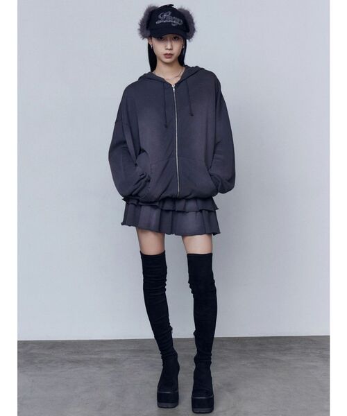 EMODA（エモダ）の「スウェットティアードミニスカート（スカート・レディース・グレー/ブラック/ライトグレー・FREE）」の21枚目の写真