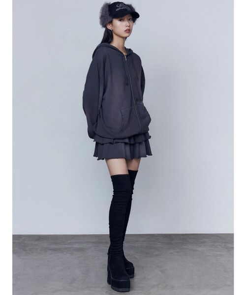 EMODA（エモダ）の「スウェットティアードミニスカート（スカート・レディース・グレー/ブラック/ライトグレー・FREE）」の20枚目の写真