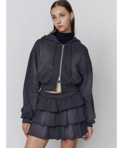 EMODA（エモダ）の「スウェットティアードミニスカート（スカート・レディース・グレー/ブラック/ライトグレー・FREE）」の15枚目の写真