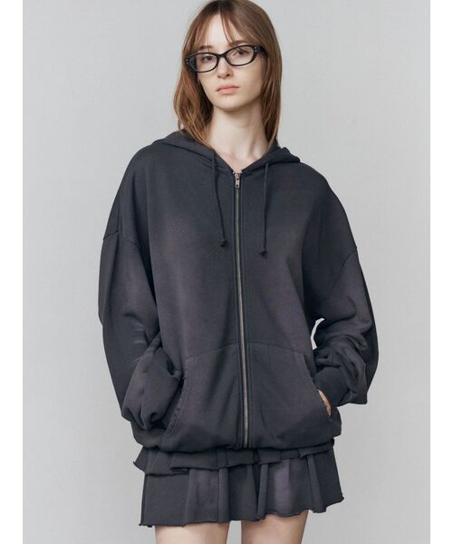 EMODA（エモダ）の「スウェットティアードミニスカート（スカート・レディース・グレー/ブラック/ライトグレー・FREE）」の11枚目の写真