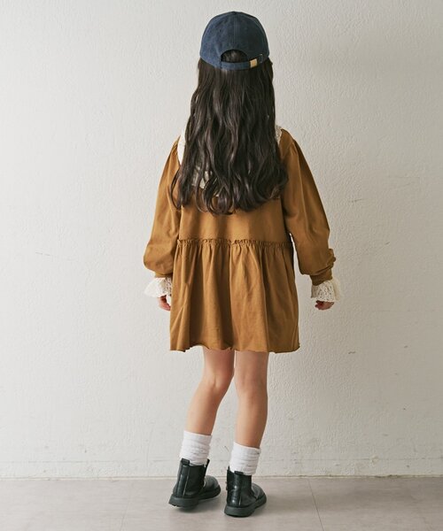 CIAOPANIC TYPY（チャオパニックティピー）の「【KIDS】かすれロゴ長袖チュニックミニワンピ（ワンピース・キッズ・チャコールグレー/グレー/キャメル・SMALL/XX-LARGE/MEDIUM/X-LARGE/LARGE）」の21枚目の写真