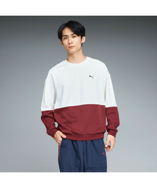 PUMA(プーマ)の「PUMA プーマ メンズ ESS MX リラックスド シーズナル クルースウェット(スウェット・メンズ・ライトグレー/ブルー/オフホワイト・SMALL/X-LARGE/XX-LARGE/MEDIUM/LARGE)」の2枚目の写真