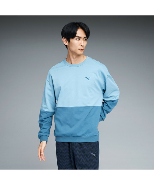 PUMA(プーマ)の「PUMA プーマ メンズ ESS MX リラックスド シーズナル クルースウェット(スウェット・メンズ・ライトグレー/ブルー/オフホワイト・SMALL/X-LARGE/XX-LARGE/MEDIUM/LARGE)」の1枚目の写真