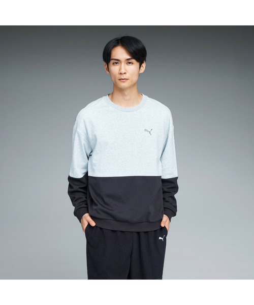 PUMA(プーマ)の「PUMA プーマ メンズ ESS MX リラックスド シーズナル クルースウェット(スウェット・メンズ・ライトグレー/ブルー/オフホワイト・SMALL/X-LARGE/XX-LARGE/MEDIUM/LARGE)」の3枚目の写真