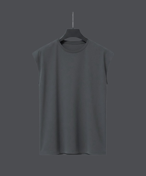 UNITED TOKYO(ユナイテッドトウキョウ)の「【残りわずか】TECHNORAMA ノースリーブTシャツ |接触冷感/最高級コットン/防シワ/ウォッシャブル/汗ジミ防止(Tシャツ/カットソー・メンズ・ダークグレー/ホワイト/ブラック・1/2)」の3枚目の写真