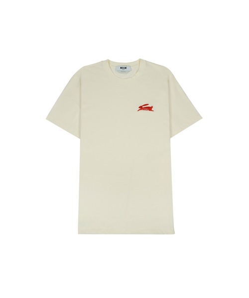MSGM(エムエスジーエム)の「「FOLLOW THE RABBIT」 エンブロイダリーTシャツ(Tシャツ/カットソー・メンズ・ブラック/オフホワイト・XL/M/L/S)」の2枚目の写真