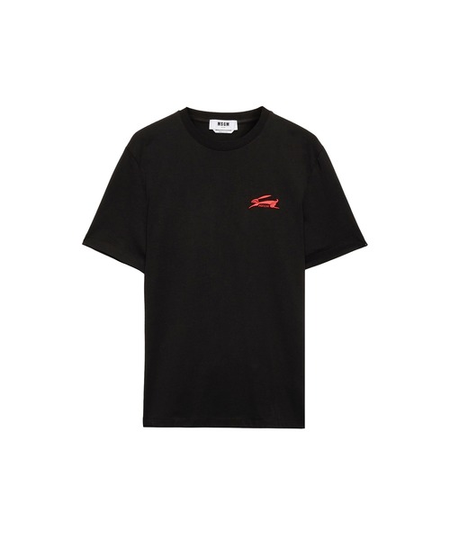 MSGM(エムエスジーエム)の「「FOLLOW THE RABBIT」 エンブロイダリーTシャツ(Tシャツ/カットソー・メンズ・ブラック/オフホワイト・XL/M/L/S)」の1枚目の写真