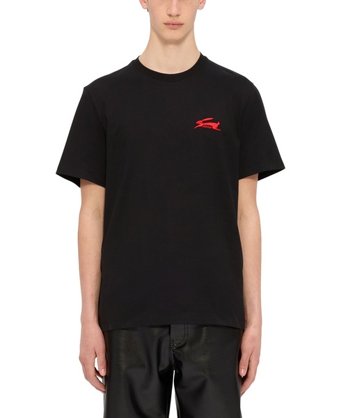 MSGM(エムエスジーエム)の「「FOLLOW THE RABBIT」 エンブロイダリーTシャツ(Tシャツ/カットソー・メンズ・ブラック/オフホワイト・XL/M/L/S)」の3枚目の写真