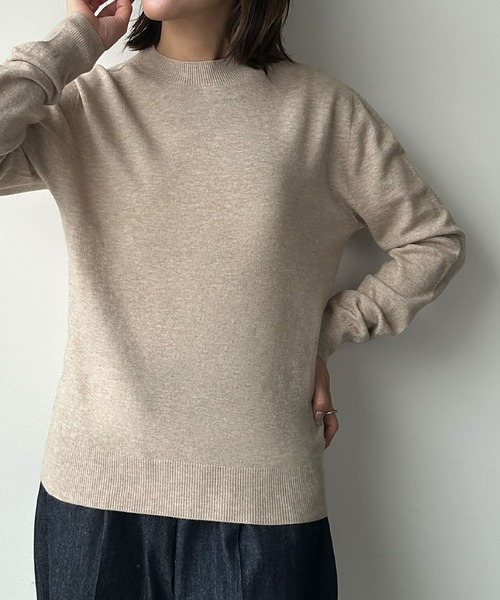 ELFRANK(エルフランク)の「【縫い目のないシームレス】ハイネック カラー ニット プルオーバー モックネック(ニット/セーター・レディース・オフホワイト/ボルドー/ブラウン/ライトグレー/ブラック/ミント/ベージュ/チャコールグレー/グレー/パープル・FREE)」の19枚目の写真