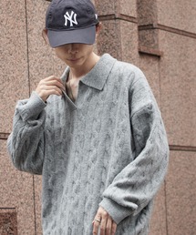Skipper Neck Wool Knit Polo / スキッパーネック ウールニットポロ