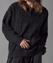Theater code | Skipper Neck Wool Knit Polo / スキッパーネック ウールニットポロ(ニット/セーター)