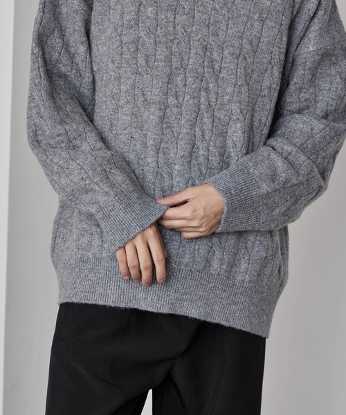 Theater code（シアターコード）の「Skipper Neck Wool Knit Polo / スキッパーネック ウールニットポロ（ニット/セーター・メンズ・ブラック/グレー・M/L）」の5枚目の写真