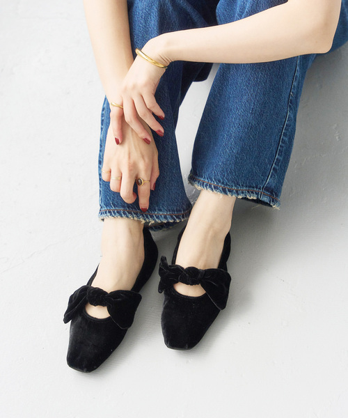 LE TALON（ルタロン）の「《追加3》スクエアベルベットリボンフラット（その他シューズ・レディース・ブラック×ブラック/モスグリーン/ブラウン系その他・24.5cm/24cm/25.5cm/25cm/22cm/23cm/22.5cm/23.5cm）」の10枚目の写真