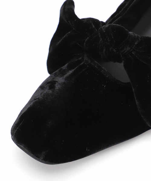 セール】《追加3》スクエアベルベットリボンフラット（その他シューズ