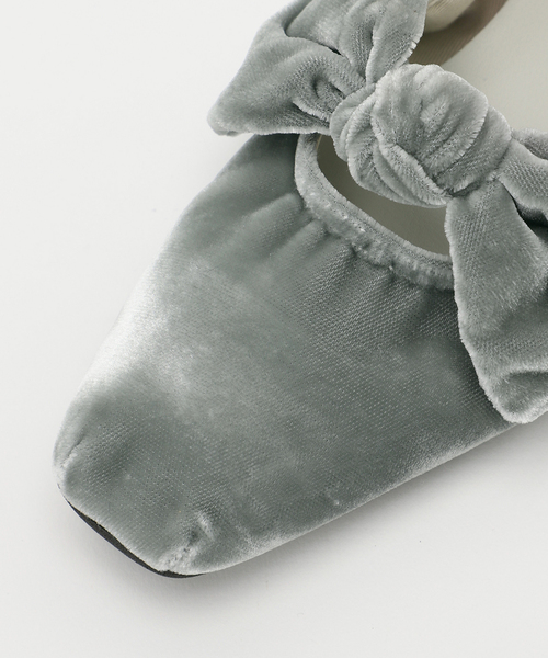 セール】《追加3》スクエアベルベットリボンフラット（その他シューズ