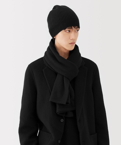 MUJI Labo(ムジラボ)の「〔MUJI Labo〕自然の色を生かして染色した カシミヤニットストール(ストール/ショール・メンズ・ブラック・ONE SIZE)」の5枚目の写真