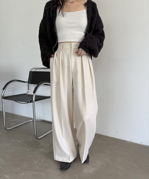 【LE＇MAGE×gemeilコラボ】2タックワイドパンツ　36サイズ gemeil（ジェムイル）の「【サイズ展開あり】【LE'MAGE×gemeilコラボ