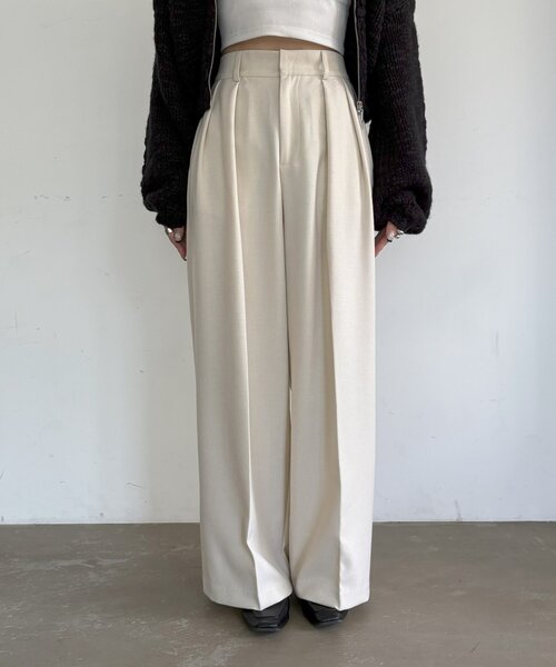 gemeil(ジェムイル)の「【サイズ展開あり】【LE'MAGE×gemeilコラボ】2タックワイドパンツ(LE-321)(その他パンツ・レディース・ブラウン/アイボリー・TM/38/36/SHORT)」の17枚目の写真