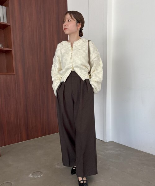 gemeil(ジェムイル)の「【サイズ展開あり】【LE'MAGE×gemeilコラボ】2タックワイドパンツ(LE-321)(その他パンツ・レディース・ブラウン/アイボリー・TM/38/36/SHORT)」の21枚目の写真