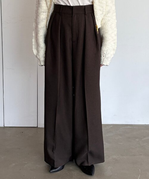【LE＇MAGE×gemeilコラボ】2タックワイドパンツ　36サイズ gemeil（ジェムイル）の「【サイズ展開あり】【LE'MAGE×gemeilコラボ