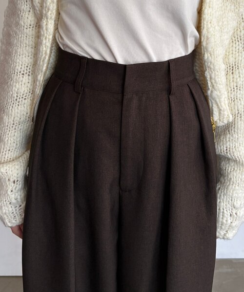 gemeil(ジェムイル)の「【サイズ展開あり】【LE'MAGE×gemeilコラボ】2タックワイドパンツ(LE-321)(その他パンツ・レディース・ブラウン/アイボリー・TM/38/36/SHORT)」の8枚目の写真