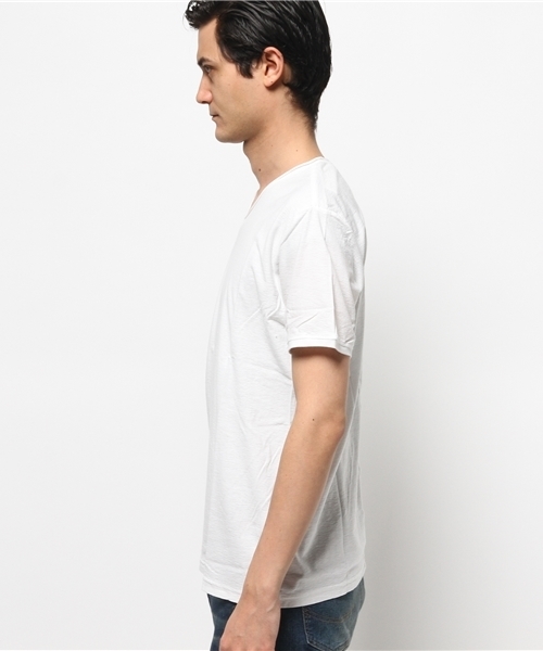 BHY-biography(ビーエイチワイバイオグラフィー)の「V-NECK TEE SHIRTS(Tシャツ/カットソー・メンズ・ホワイト/ブラック/オレンジ・44/46/48)」の6枚目の写真