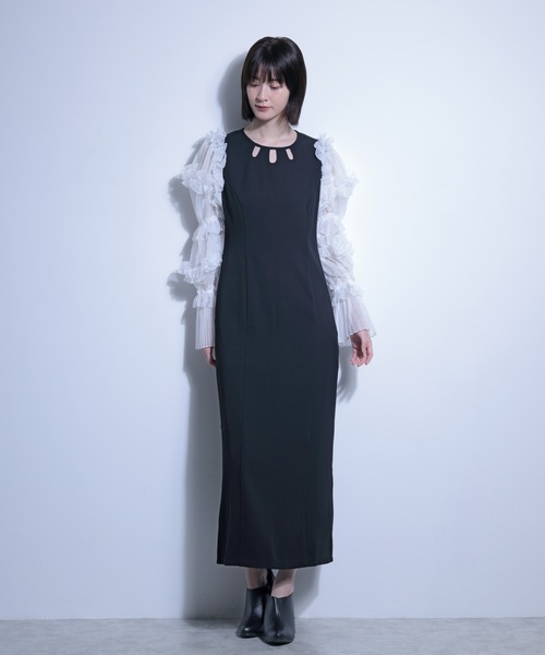 FLANEEK.(フラニーク)の「フリルスリーブデザインネックワンピース(ワンピース・レディース・ベージュ/ブラック×ブラック/ブラック×ホワイト・S/M)」の16枚目の写真