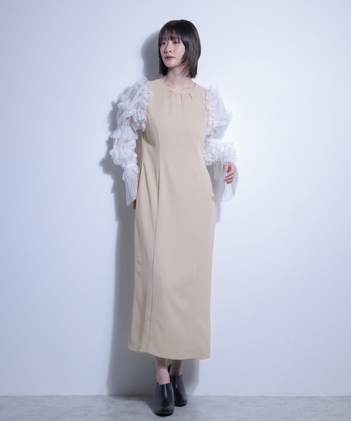 FLANEEK.(フラニーク)の「フリルスリーブデザインネックワンピース(ワンピース・レディース・ベージュ/ブラック×ブラック/ブラック×ホワイト・S/M)」の21枚目の写真
