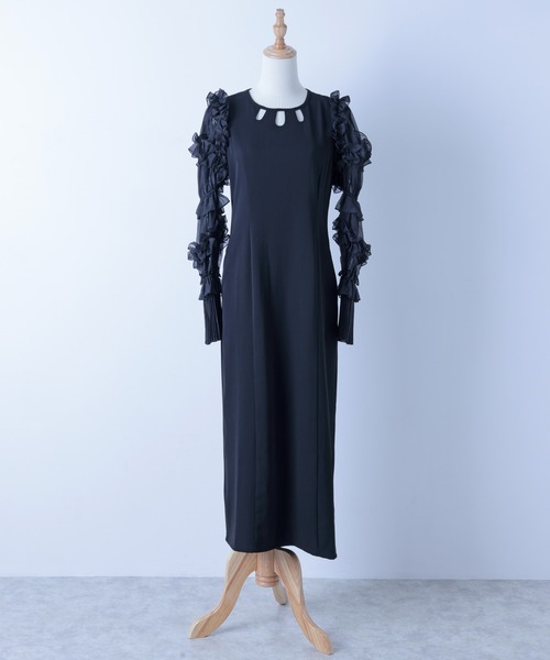 FLANEEK.(フラニーク)の「フリルスリーブデザインネックワンピース(ワンピース・レディース・ベージュ/ブラック×ブラック/ブラック×ホワイト・S/M)」の7枚目の写真