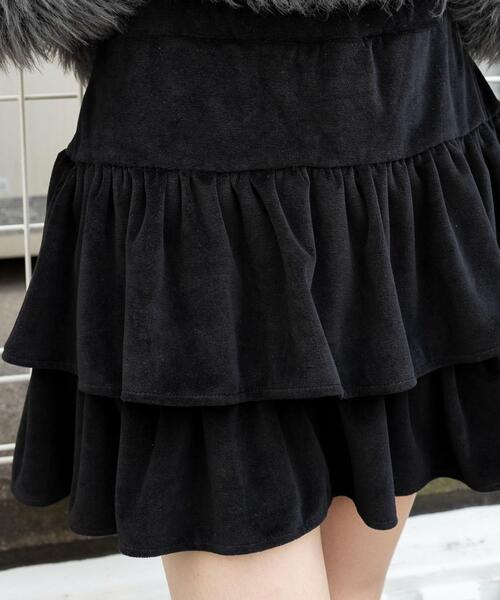 WEGO（ウィゴー）の「WEGO/ベロアフリルスカパン（スカート・レディース・ブラウン/ブラック・FREE）」の6枚目の写真