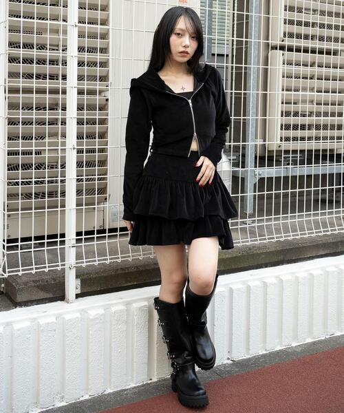 WEGO（ウィゴー）の「WEGO/ベロアフリルスカパン（スカート・レディース・ブラウン/ブラック・FREE）」の12枚目の写真