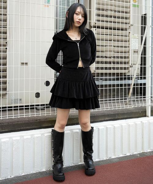 WEGO（ウィゴー）の「WEGO/ベロアフリルスカパン（スカート・レディース・ブラウン/ブラック・FREE）」の13枚目の写真