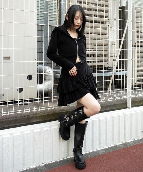 WEGO（ウィゴー）の「WEGO/ベロアフリルスカパン（スカート・レディース・ブラウン/ブラック・FREE）」の14枚目の写真