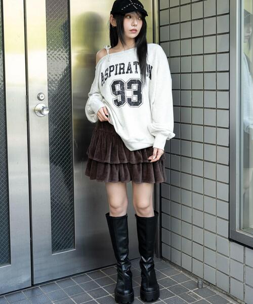 WEGO（ウィゴー）の「WEGO/ベロアフリルスカパン（スカート・レディース・ブラウン/ブラック・FREE）」の18枚目の写真