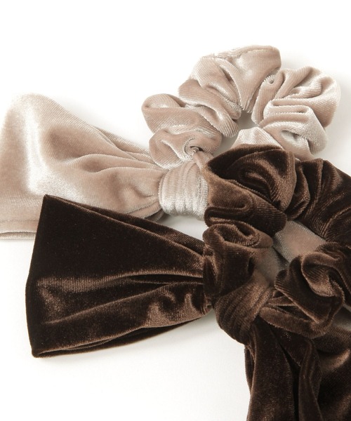 Heather（ヘザー）の「リボンベロアシュシュ　592725（シュシュ・レディース・ブラウン/ピンク/ブラック・FREE）」の6枚目の写真