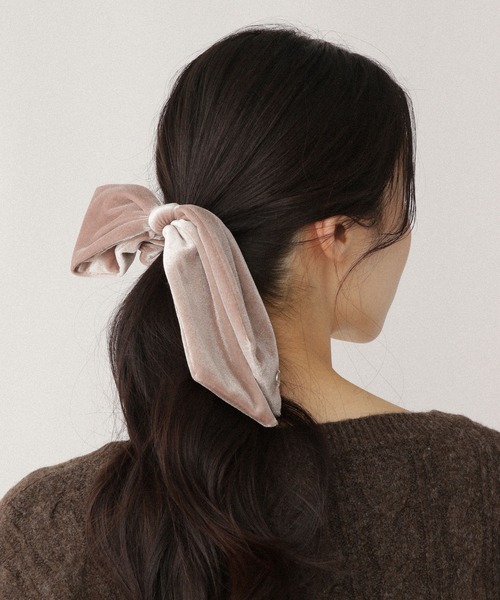 Heather（ヘザー）の「リボンベロアシュシュ　592725（シュシュ・レディース・ブラウン/ピンク/ブラック・FREE）」の9枚目の写真