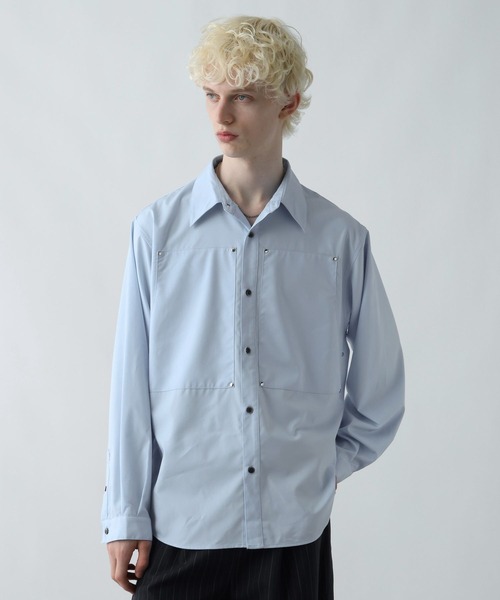 HARE(ハレ)の「ハトメブロードシャツ(HARE)(シャツ/ブラウス・メンズ・ブルー/ホワイト/ブラック・FREE)」の3枚目の写真