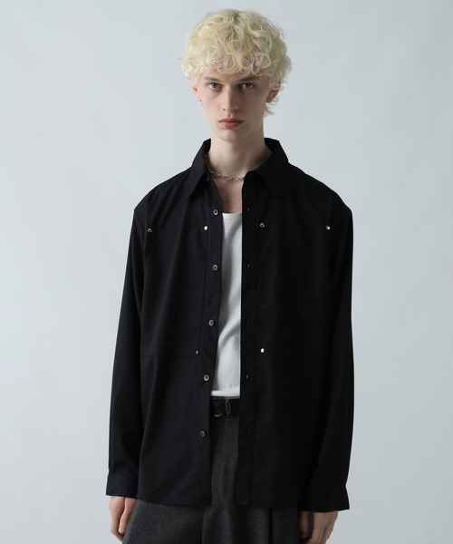 HARE(ハレ)の「ハトメブロードシャツ(HARE)(シャツ/ブラウス・メンズ・ブルー/ホワイト/ブラック・FREE)」の2枚目の写真