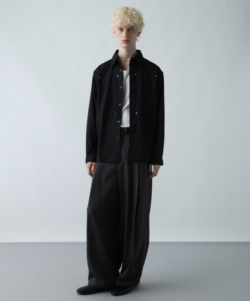 HARE(ハレ)の「ハトメブロードシャツ(HARE)(シャツ/ブラウス・メンズ・ブルー/ホワイト/ブラック・FREE)」の4枚目の写真