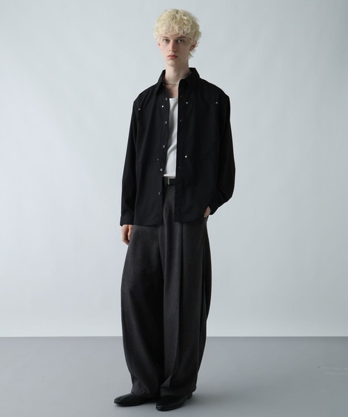 HARE(ハレ)の「ハトメブロードシャツ(HARE)(シャツ/ブラウス・メンズ・ブルー/ホワイト/ブラック・FREE)」の5枚目の写真