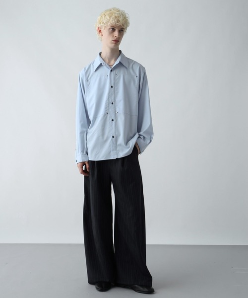 HARE(ハレ)の「ハトメブロードシャツ(HARE)(シャツ/ブラウス・メンズ・ブルー/ホワイト/ブラック・FREE)」の7枚目の写真