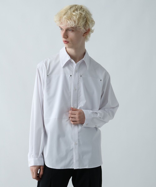 HARE(ハレ)の「ハトメブロードシャツ(HARE)(シャツ/ブラウス・メンズ・ブルー/ホワイト/ブラック・FREE)」の11枚目の写真