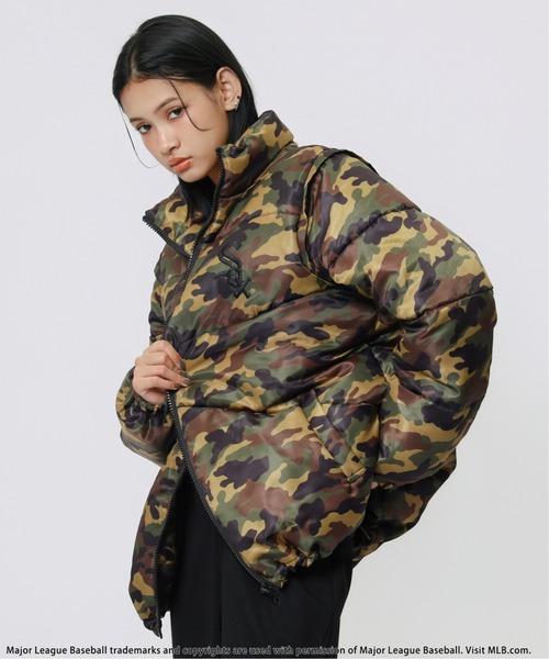BACK TO THE FIELD（バック トゥー ザ フィールド）の「【MLB】2wayパファージャケット（その他アウター・レディース・ブラック/カモフラージュ/ホワイト/レオパード・FREE）」の5枚目の写真